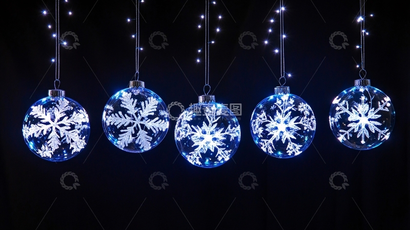 高清大图下载【趣麦麦图】节日气氛雪花球体1