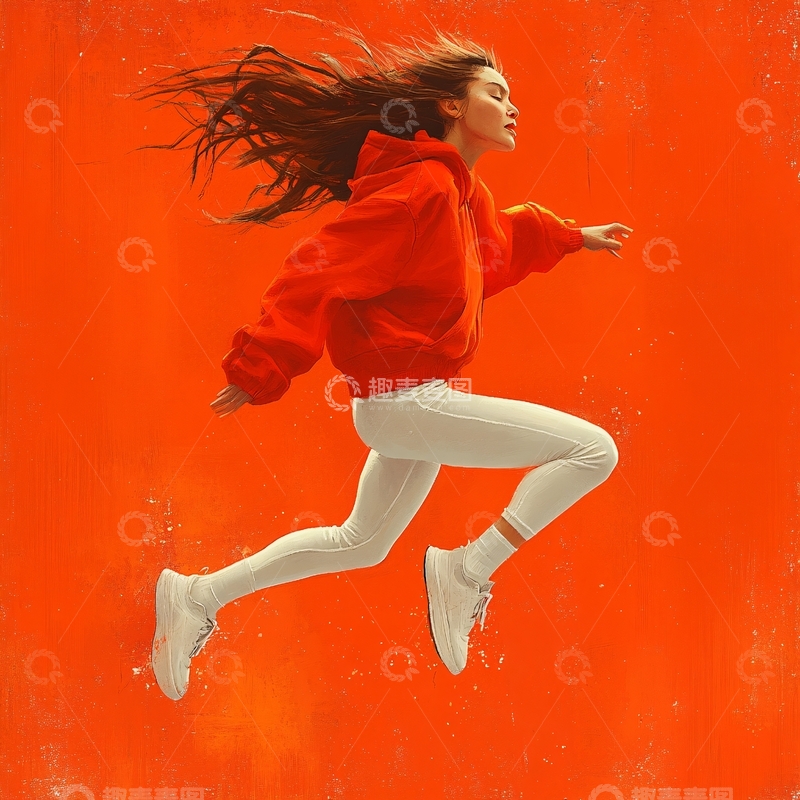 高清大图下载【趣麦麦图】奔跑插画1