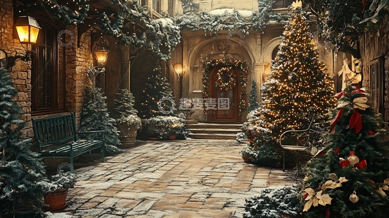 高清大图下载【趣麦麦图】欧洲小镇圣诞节6