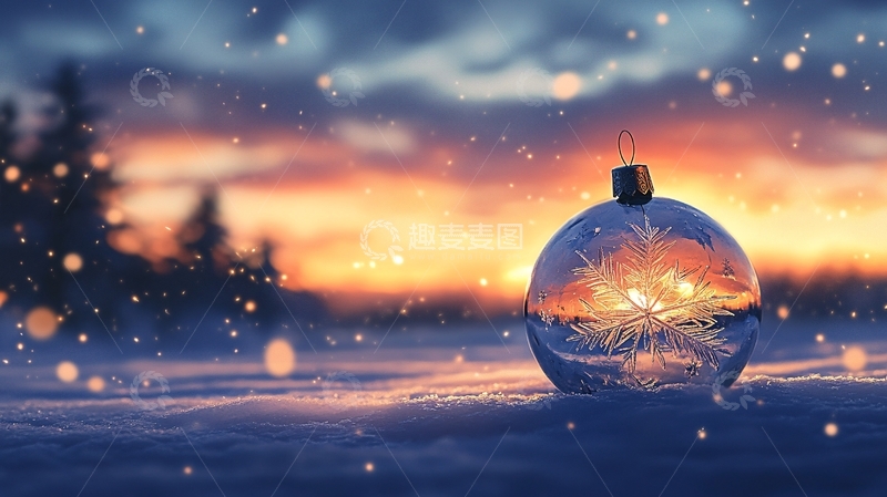 高清大图下载【趣麦麦图】雪景水晶球1