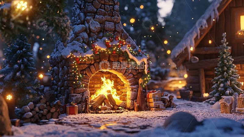 高清大图下载【趣麦麦图】圣诞节小屋2