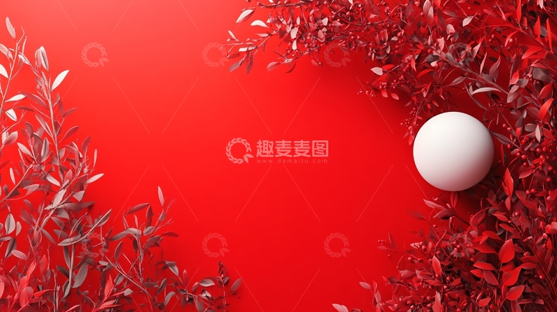 高清大图下载【趣麦麦图】红色球体创意场景16