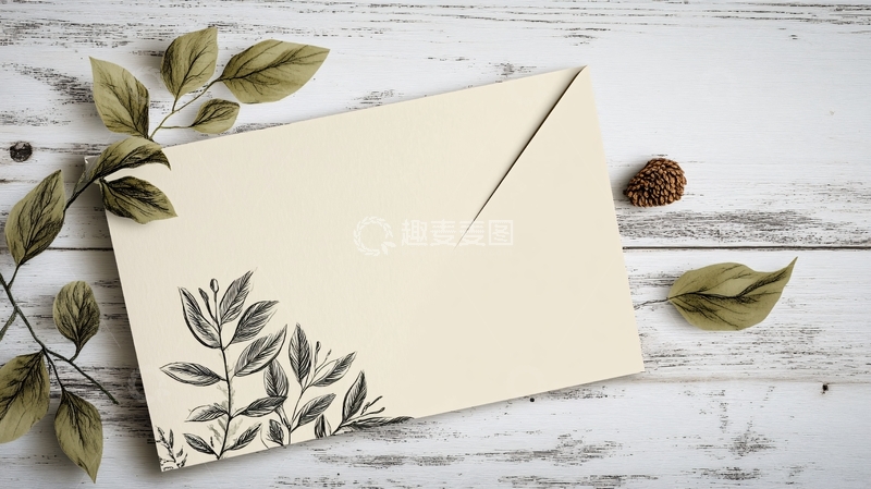 高清大图下载【趣麦麦图】金黄色信封信纸