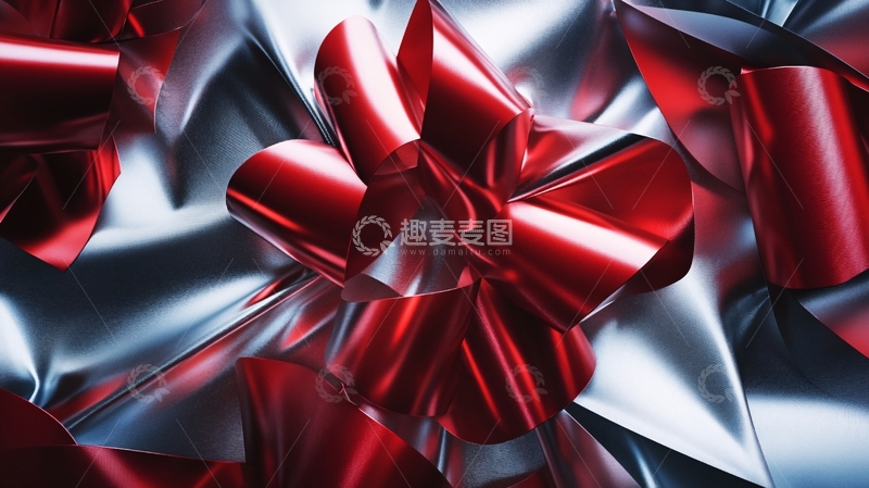 高清大图下载【趣麦麦图】缠绕红色丝带1