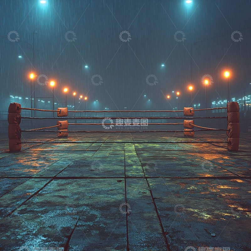 高清大图下载【趣麦麦图】拳击舞台背景