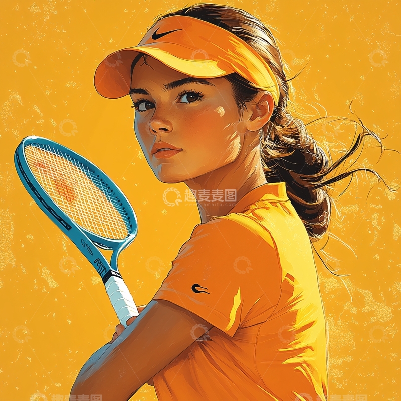 高清大图下载【趣麦麦图】网球运动插画2