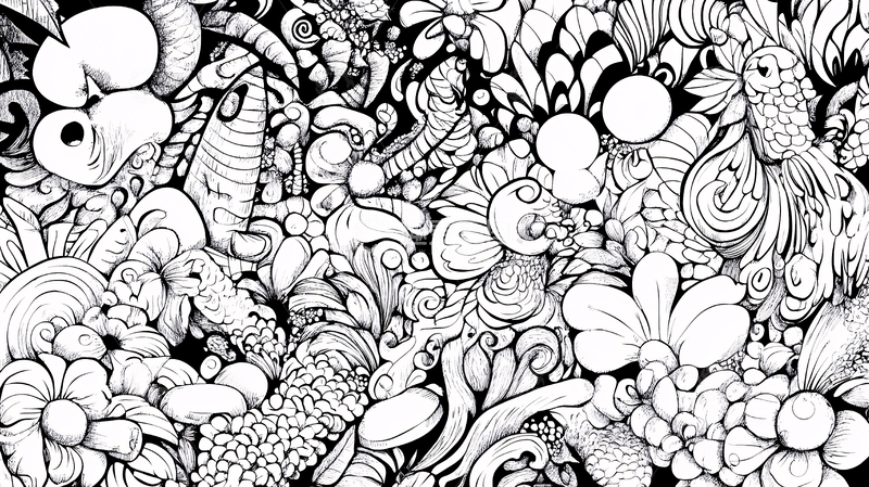 高清大图下载【趣麦麦图】黑白涂鸦插画
