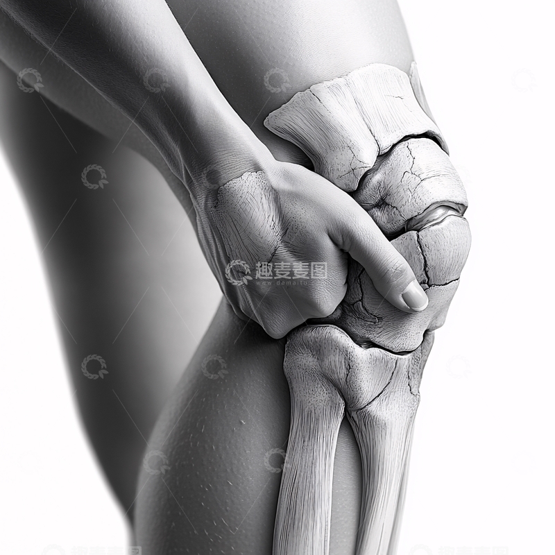 高清大图下载【趣麦麦图】足球运动员膝盖检查
