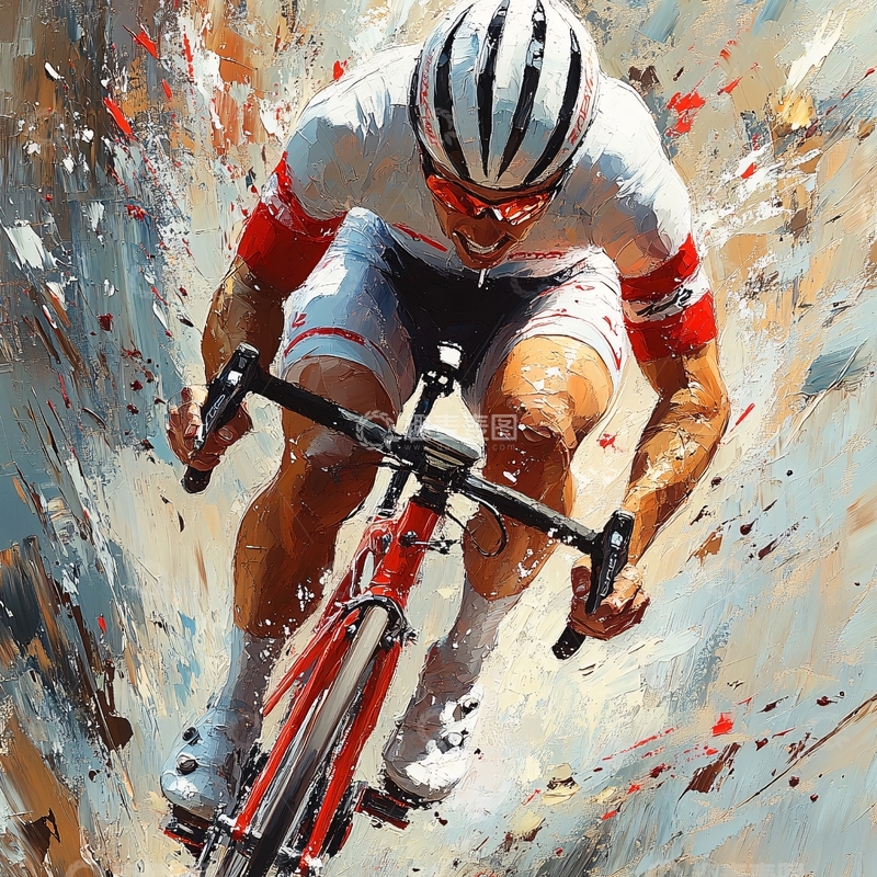 高清大图下载【趣麦麦图】骑车运动手绘7