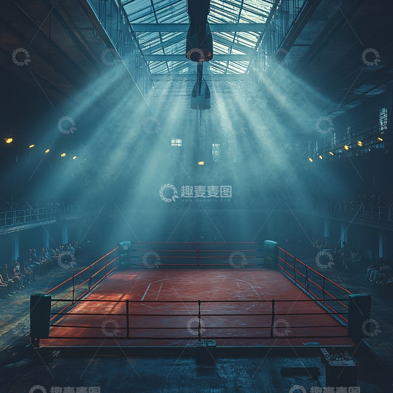 高清大图下载【趣麦麦图】拳击舞台背景3