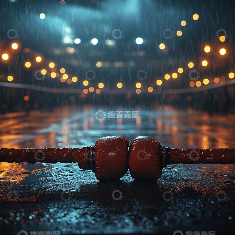 高清大图下载【趣麦麦图】拳击舞台背景4