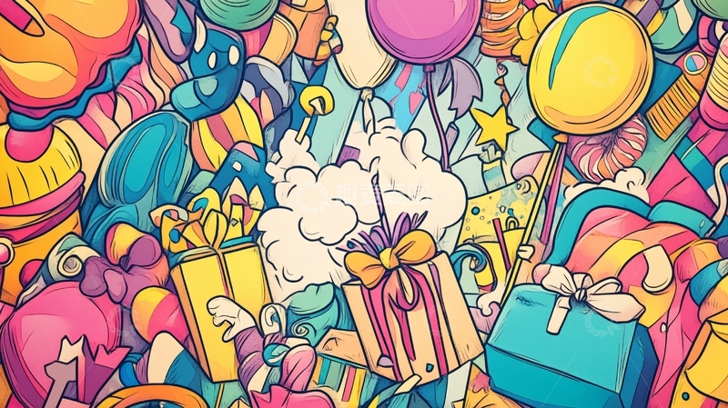 高清大图下载【趣麦麦图】节日包装插画1