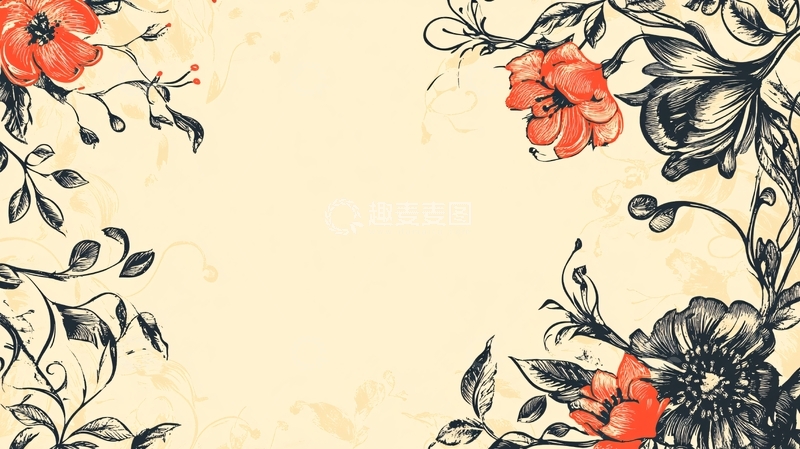 高清大图下载【趣麦麦图】欧式手绘花卉1