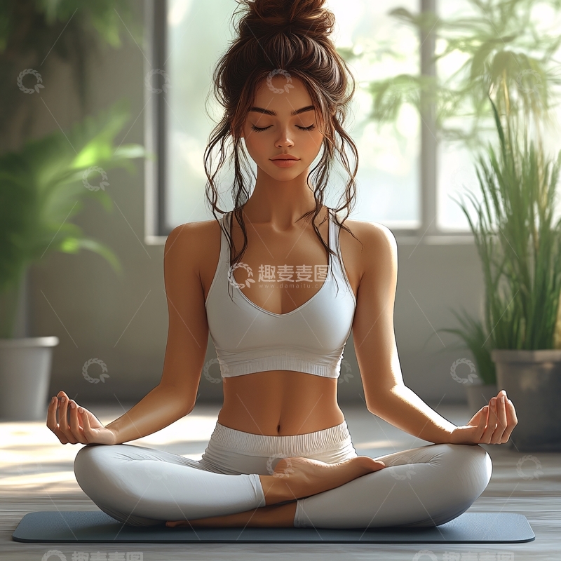 高清大图下载【趣麦麦图】静坐画面1