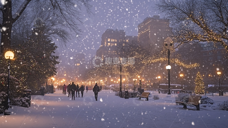 高清大图下载【趣麦麦图】高清唯美雪夜13