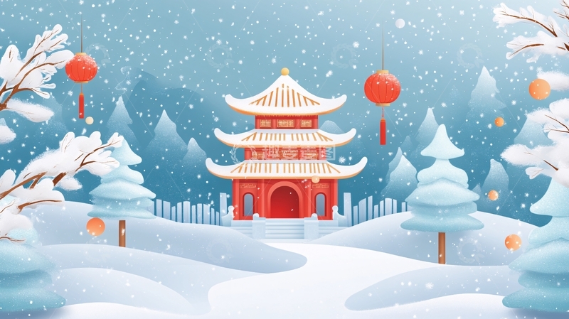 节日海报插画背景图4