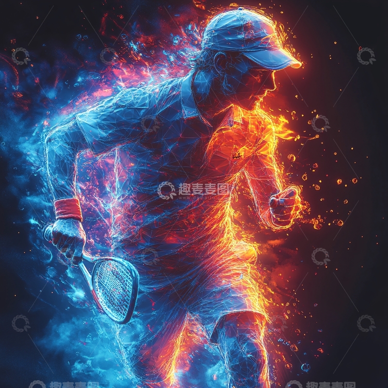 高清大图下载【趣麦麦图】网球运动插画4