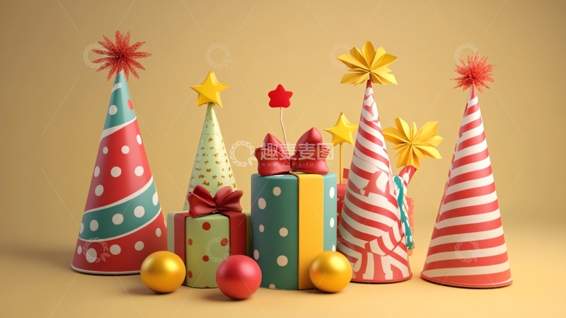 高清大图下载【趣麦麦图】生日快乐帽高清2