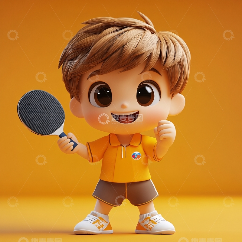 高清大图下载【趣麦麦图】卡通乒乓球人物