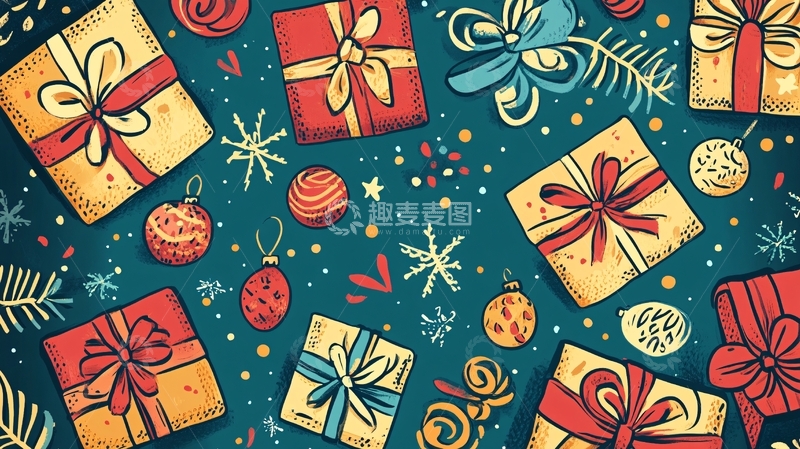高清大图下载【趣麦麦图】礼品盒壁纸1
