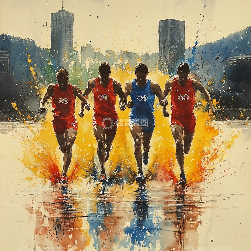 高清大图下载【趣麦麦图】奥运水上运动装饰