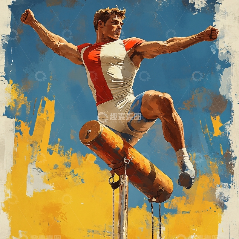 高清大图下载【趣麦麦图】个人原创插画运动员5