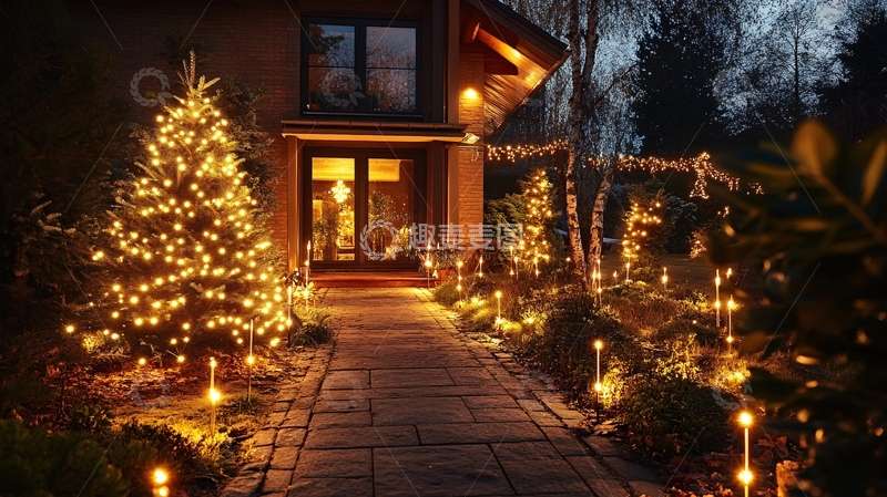 高清大图下载【趣麦麦图】户外圣诞灯饰装扮12