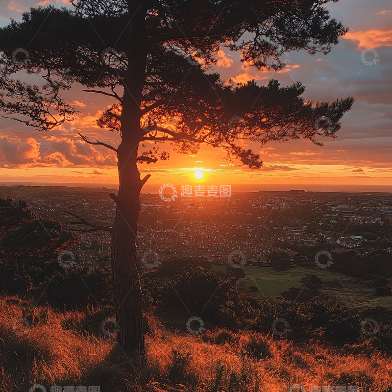 高清大图下载【趣麦麦图】日落黄昏旅行傍晚霞光