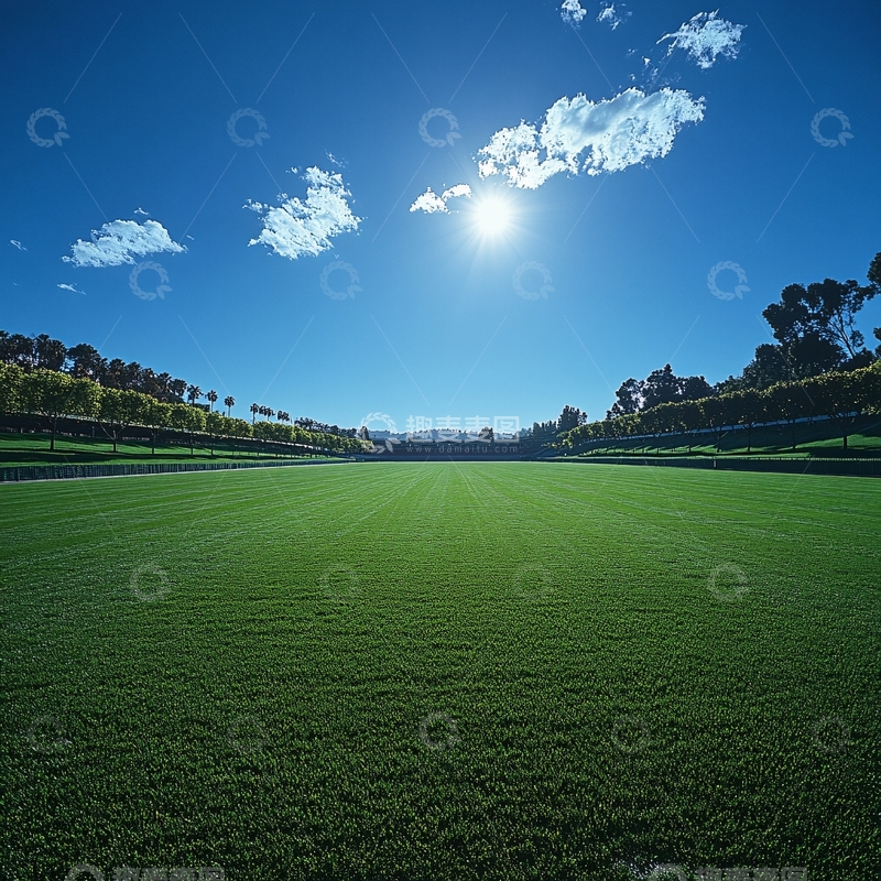高清大图下载【趣麦麦图】阳光下的绿茵场5