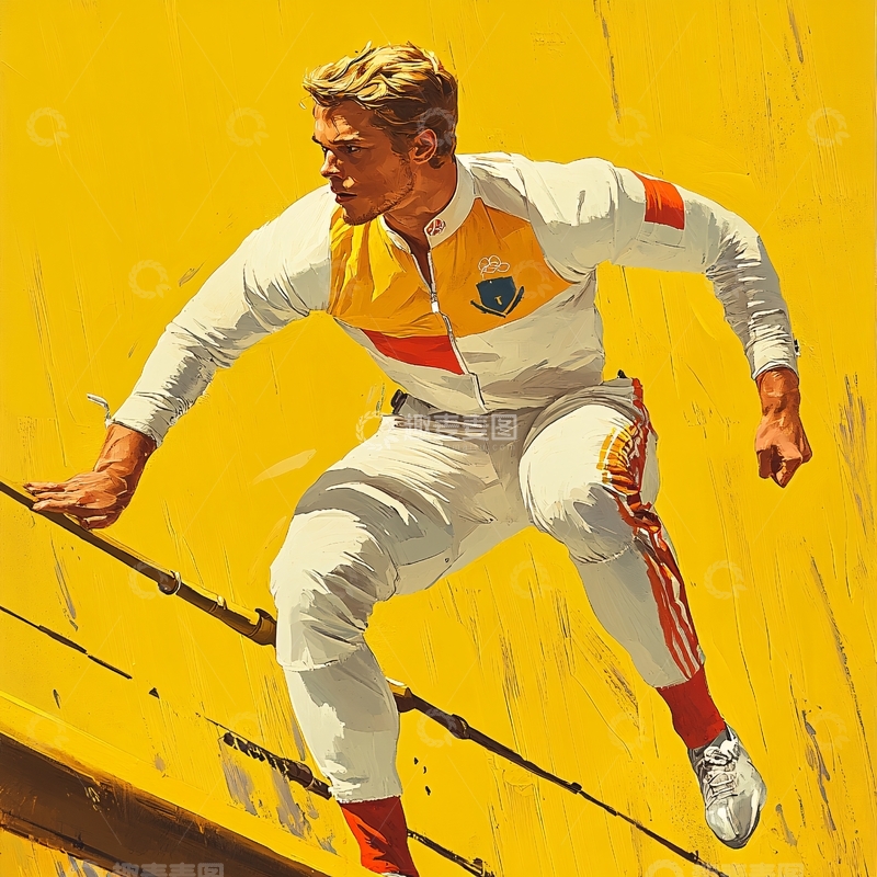 高清大图下载【趣麦麦图】个人原创插画运动员3