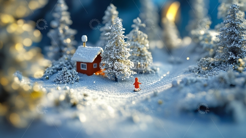 高清大图下载【趣麦麦图】微缩雪场景1