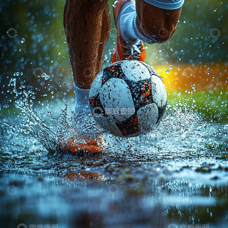 高清大图下载【趣麦麦图】踢球特写