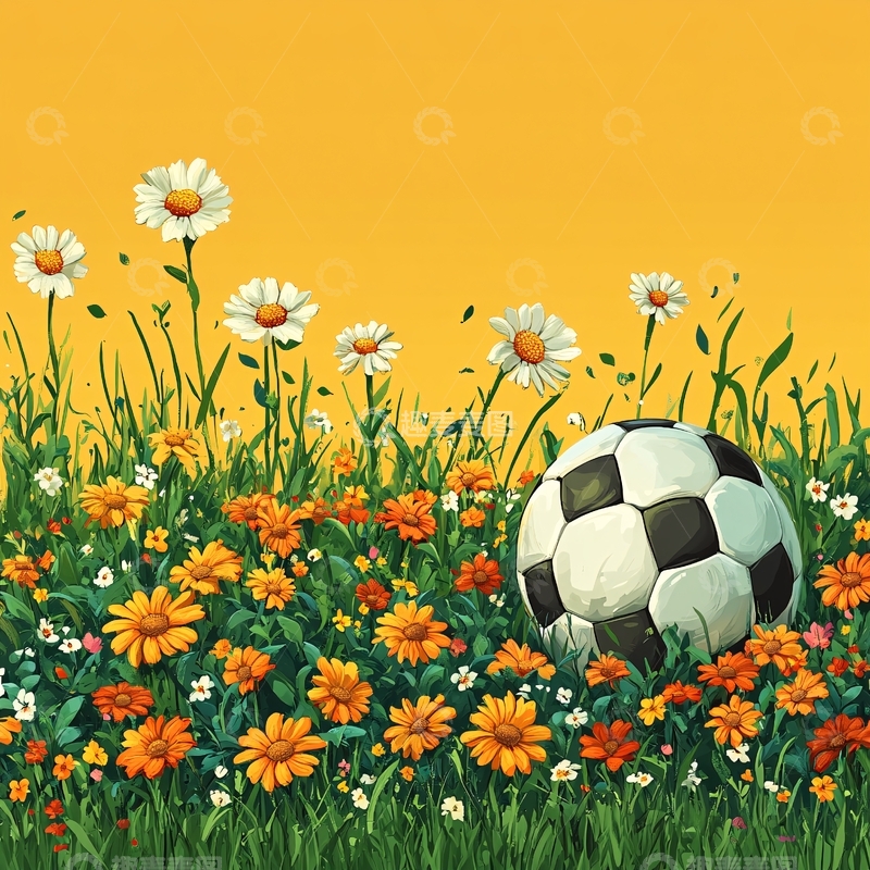 高清大图下载【趣麦麦图】春日草地足球赛