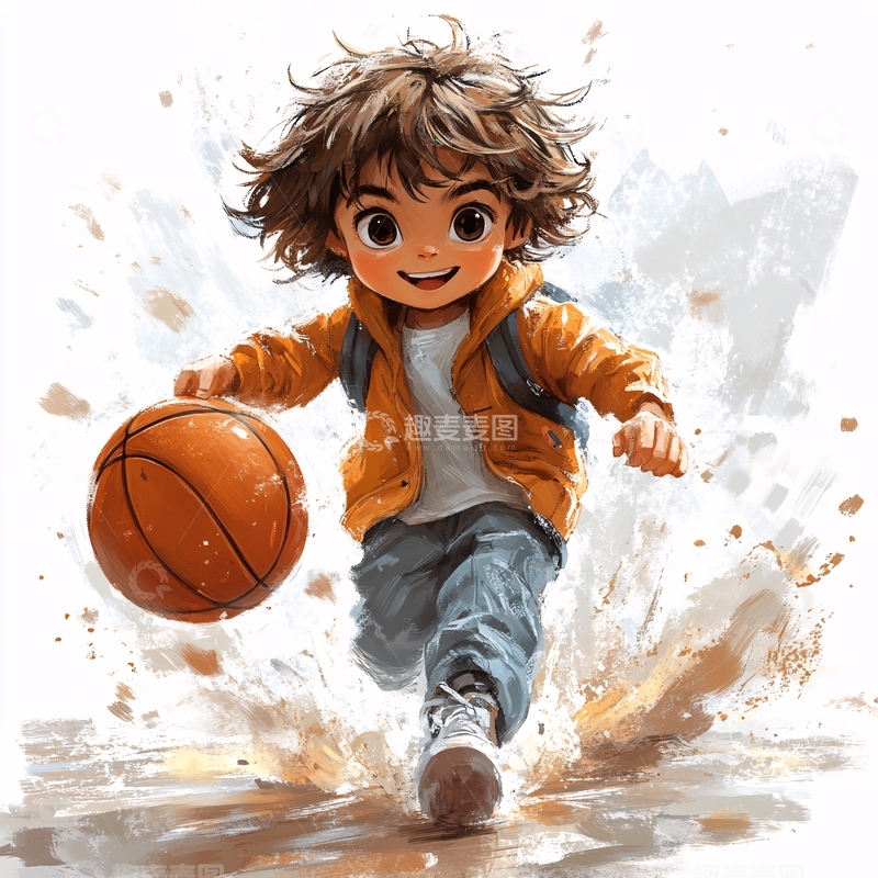 高清大图下载【趣麦麦图】版篮球男孩