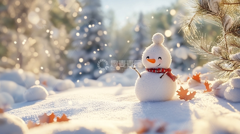 高清大图下载【趣麦麦图】户外小雪人
