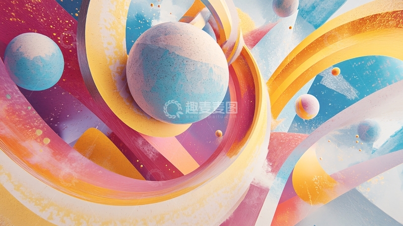 高清大图下载【趣麦麦图】扁平流体风年会背景6