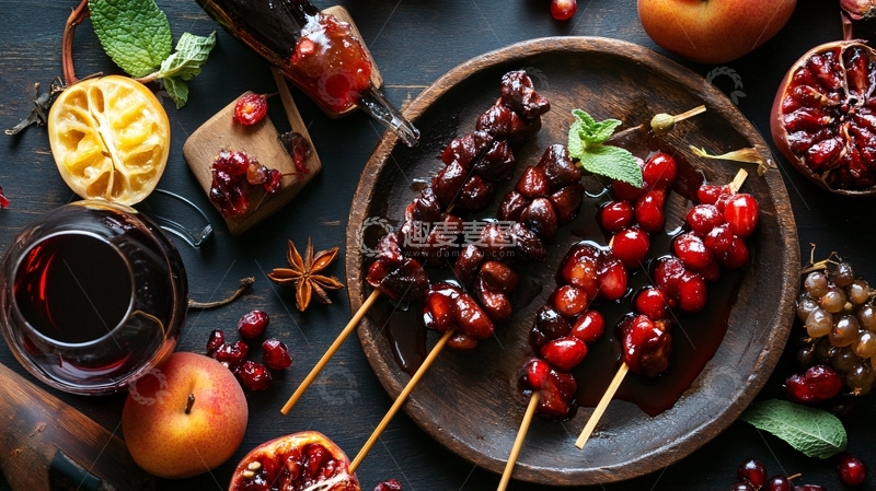 高清大图下载【趣麦麦图】自制冰糖葫芦新年氛围