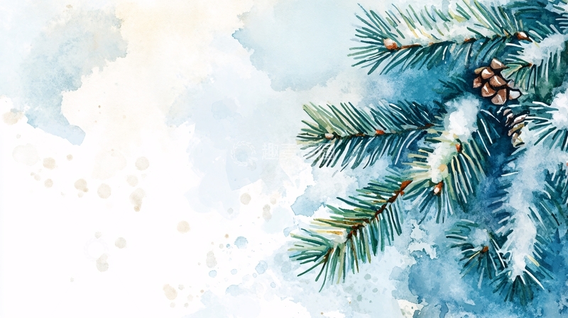 高清大图下载【趣麦麦图】雪松插画2