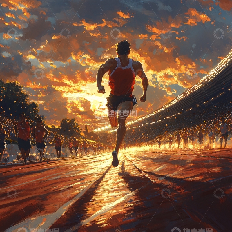 高清大图下载【趣麦麦图】体育奔跑赛跑运动会2