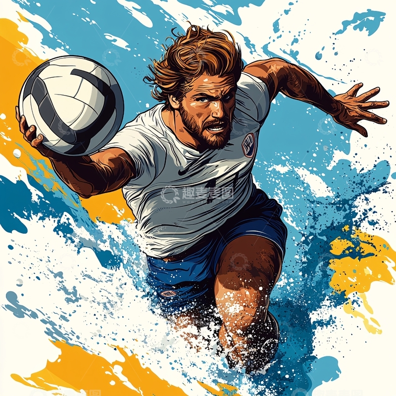 高清大图下载【趣麦麦图】排球插画3