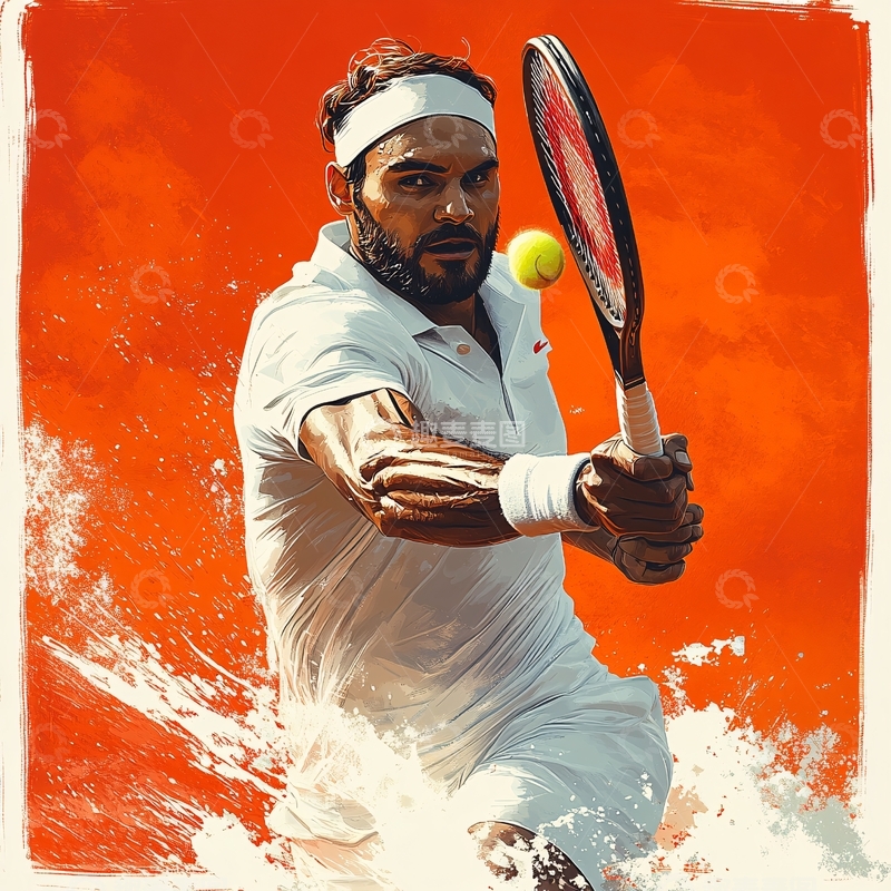 高清大图下载【趣麦麦图】网球运动插画9