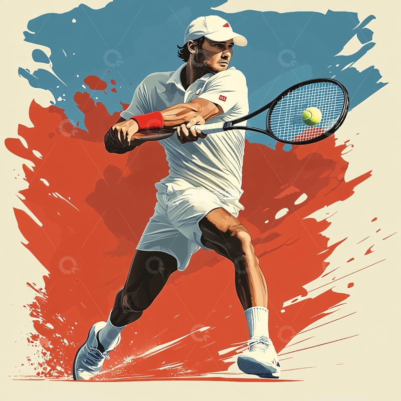 高清大图下载【趣麦麦图】网球运动插画10