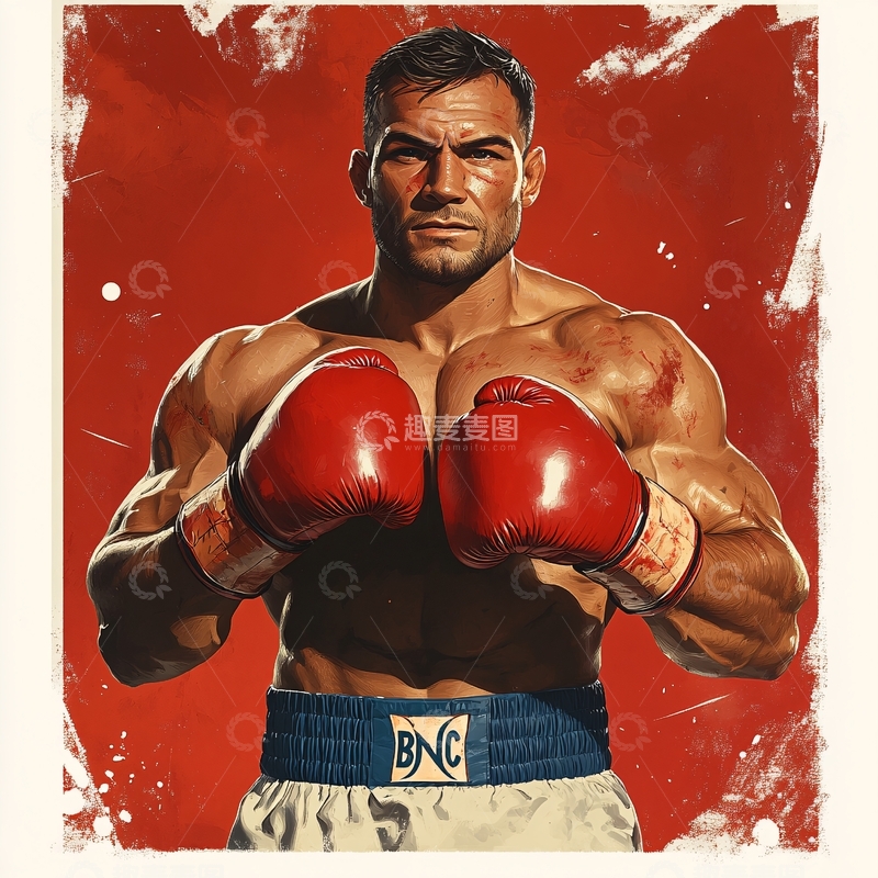 高清大图下载【趣麦麦图】手绘拳击海报