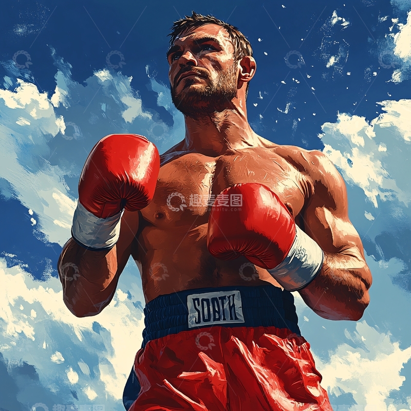 高清大图下载【趣麦麦图】拳击运动插画