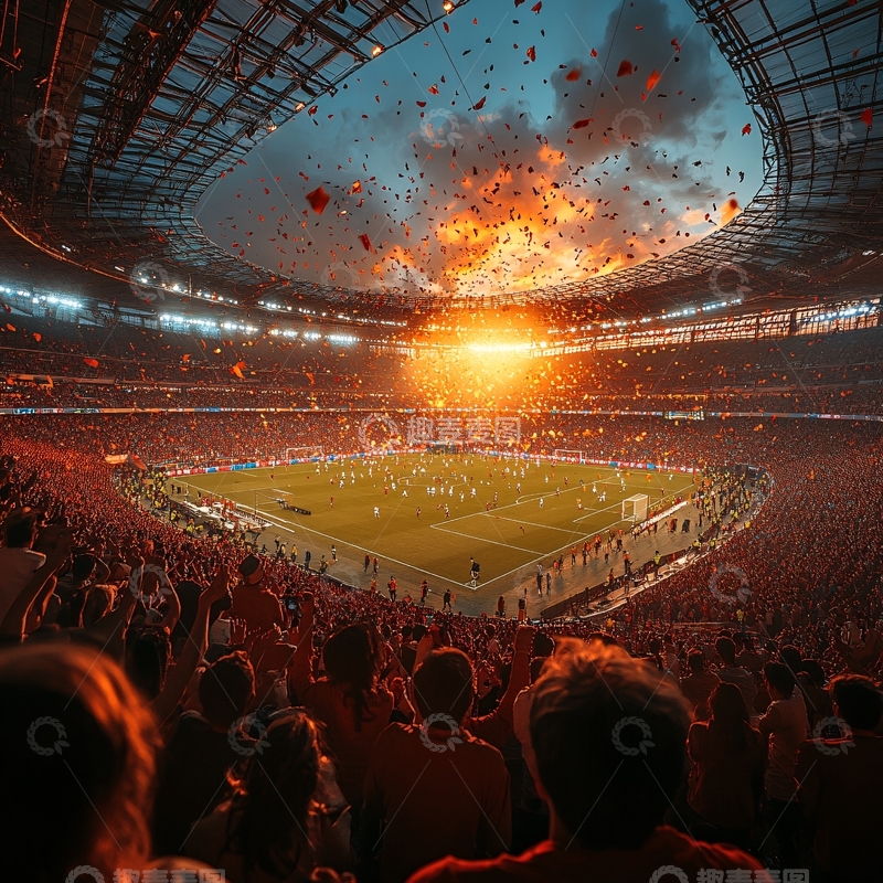 高清大图下载【趣麦麦图】热烈欢呼足球场3