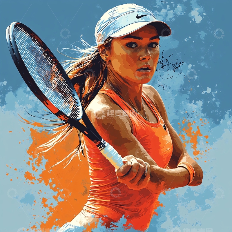 高清大图下载【趣麦麦图】网球运动插画5