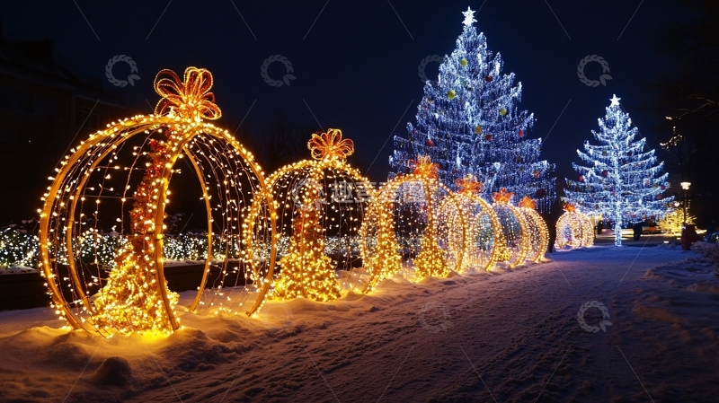 高清大图下载【趣麦麦图】驯鹿灯展1