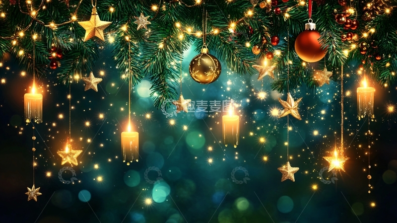 高清大图下载【趣麦麦图】圣诞节直播背景1