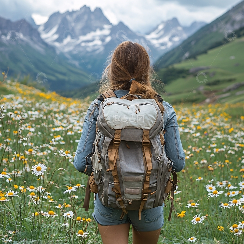 高清大图下载【趣麦麦图】徒步美女背影4