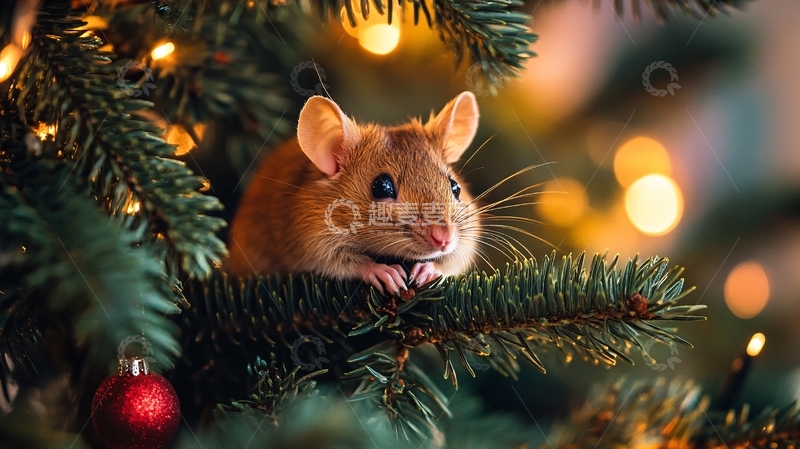 高清大图下载【趣麦麦图】鼠年圣诞树装饰1